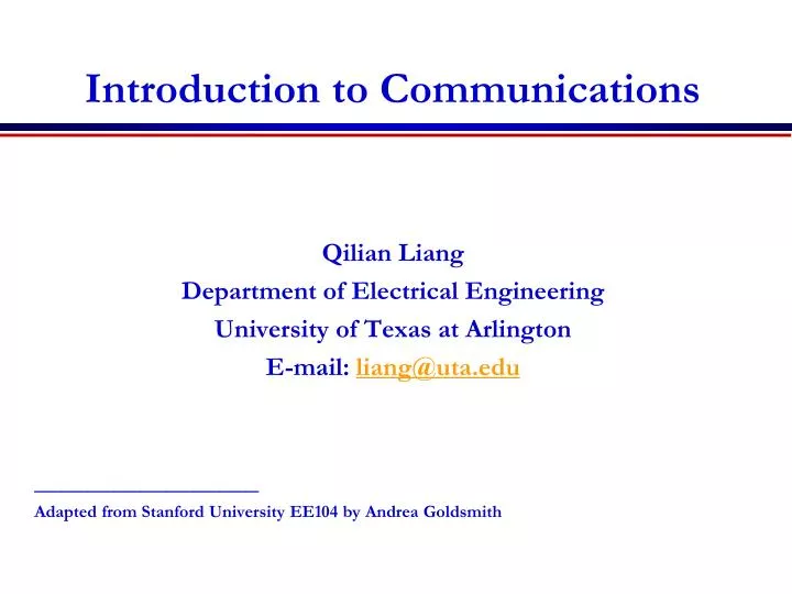 introduction to communications