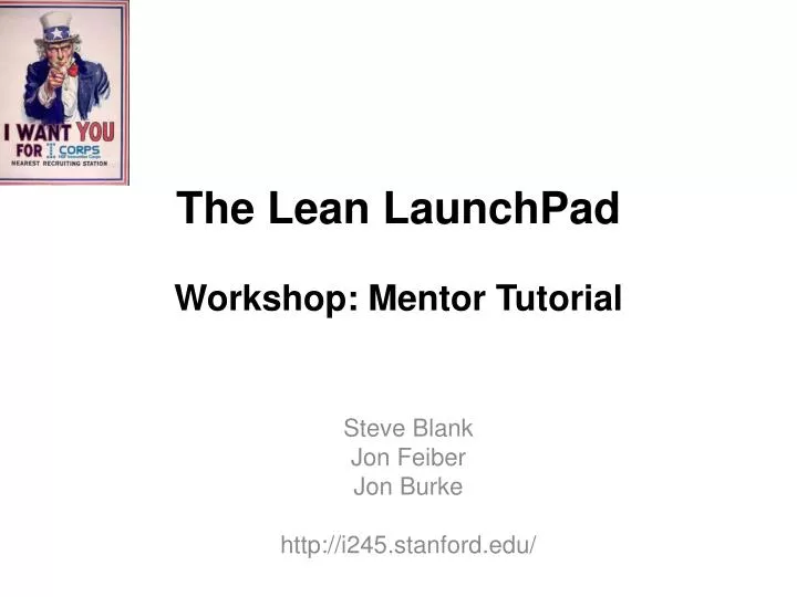 the lean launchpad workshop mentor tutorial