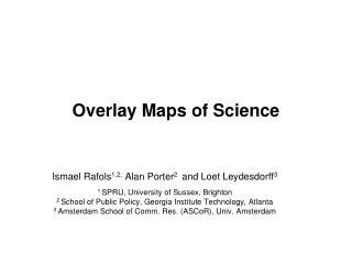 Overlay Maps of Science