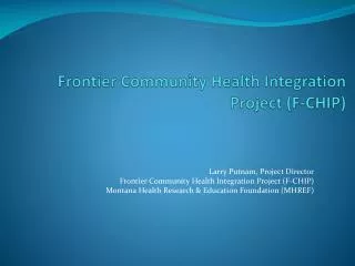 frontier community health integration project f chip