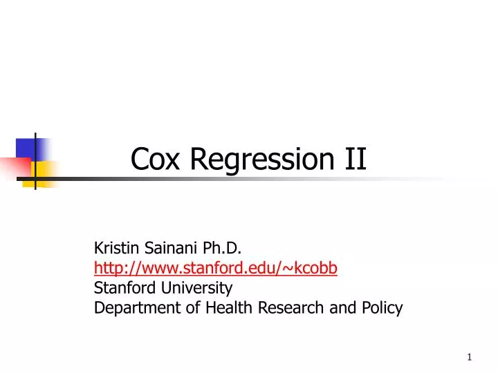 cox regression ii