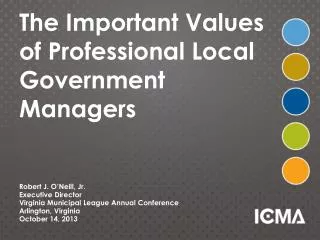 The Important Values of Professional Local Government Managers