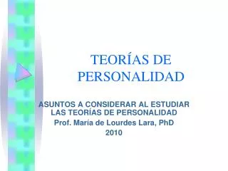teor as de personalidad