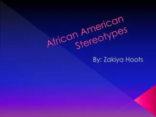 African American Stereotypes