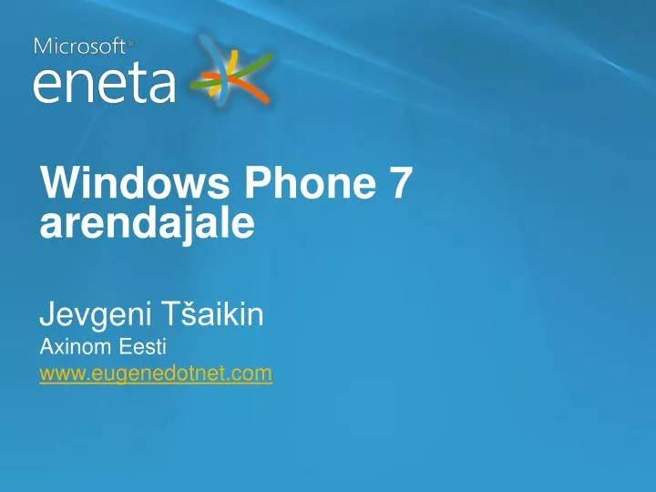 windows phone 7 arendajale