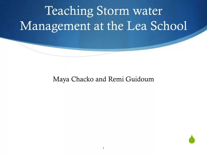 teaching storm water management at the lea school