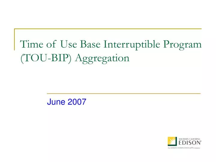 time of use base interruptible program tou bip aggregation