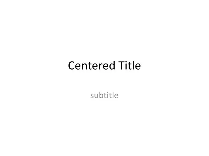 centered title