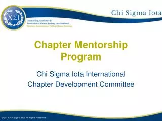 Chapter Mentorship Program