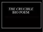 THE CRUCIBLE BIO POEM - slide 1