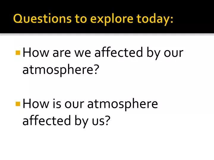 questions to explore today