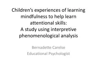 Bernadette Carelse Educational Psychologist