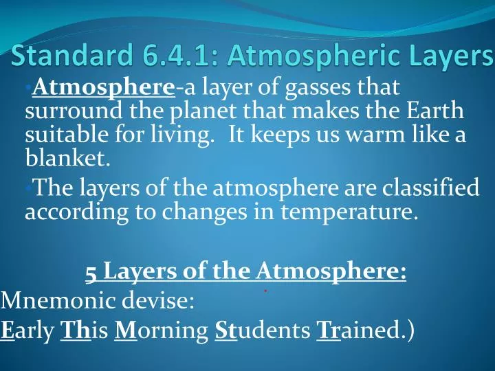 standard 6 4 1 atmospheric layers