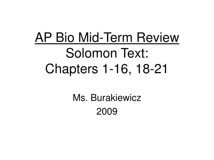 ap bio mid term review solomon text chapters 1 16 18 21