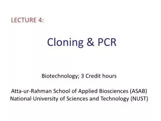 Cloning &amp; PCR