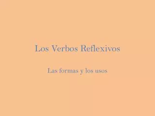 los verbos reflexivos