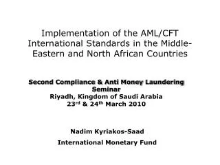Nadim Kyriakos-Saad International Monetary Fund