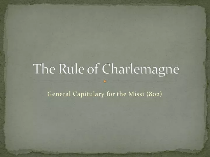 the rule of charlemagne