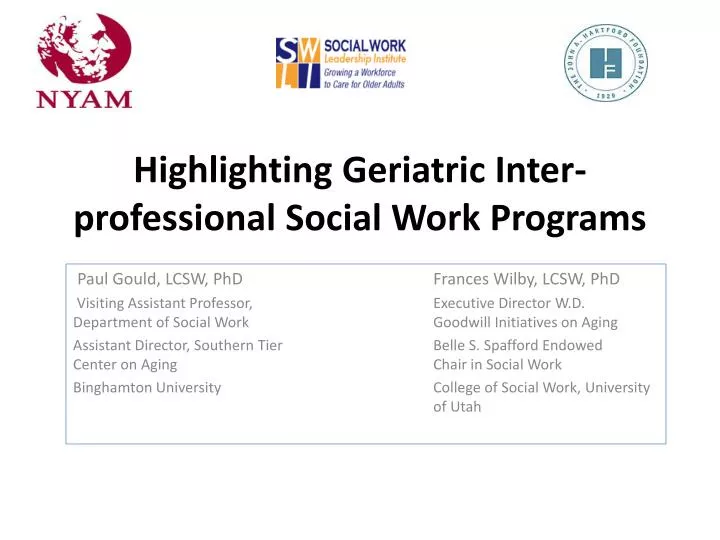 highlighting geriatric inter professional social work programs