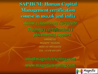 SAP HCM Human Capital Management certification course in usa