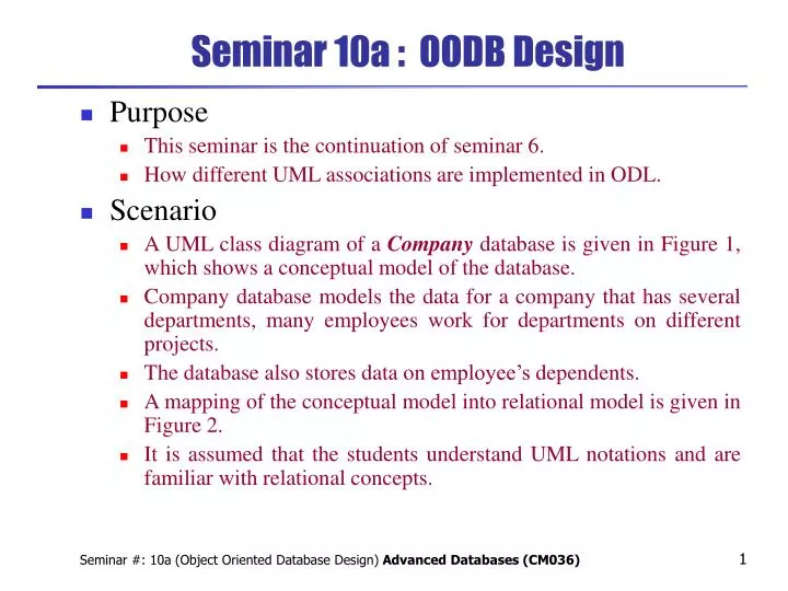 seminar 10a oodb design