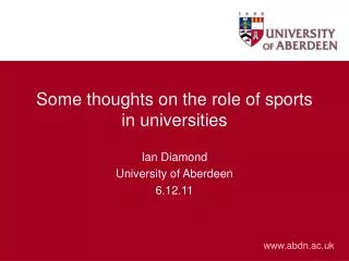 Some thoughts on the role of sports in universities