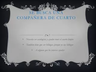 se busca una compa era de cuarto
