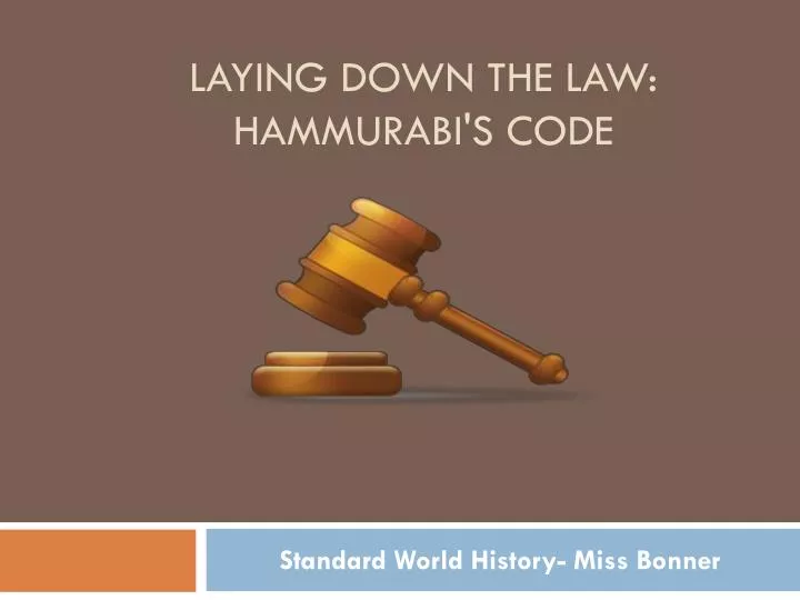 laying down the law hammurabi s code