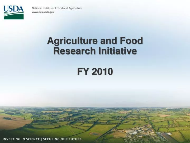 agriculture and food research initiative fy 2010