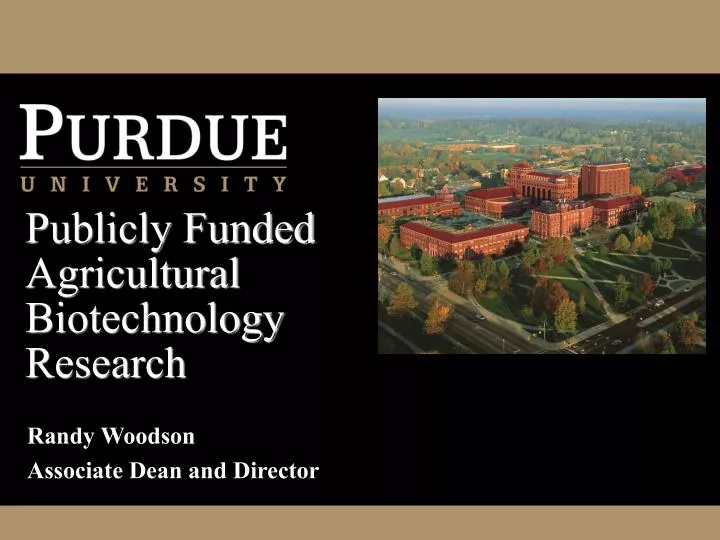 publicly funded agricultural biotechnology research