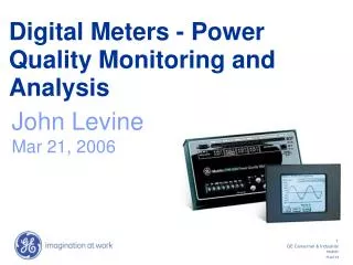 Digital Meters - Power Quality Monitoring and Analysis