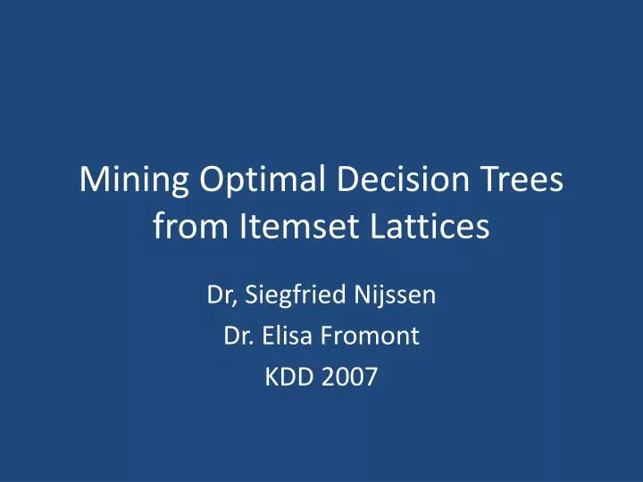 mining optimal decision trees from itemset lattices