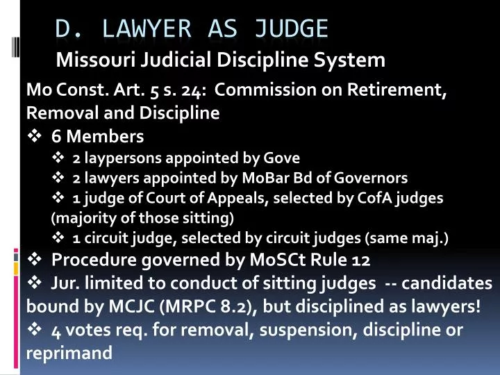 missouri judicial discipline system
