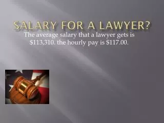 Salary for a lawyer?