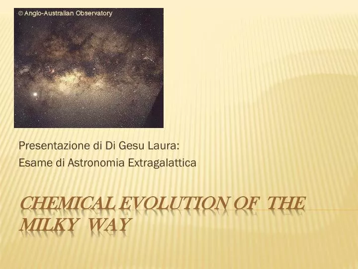 presentazione di di gesu laura esame di astronomia extragalattica
