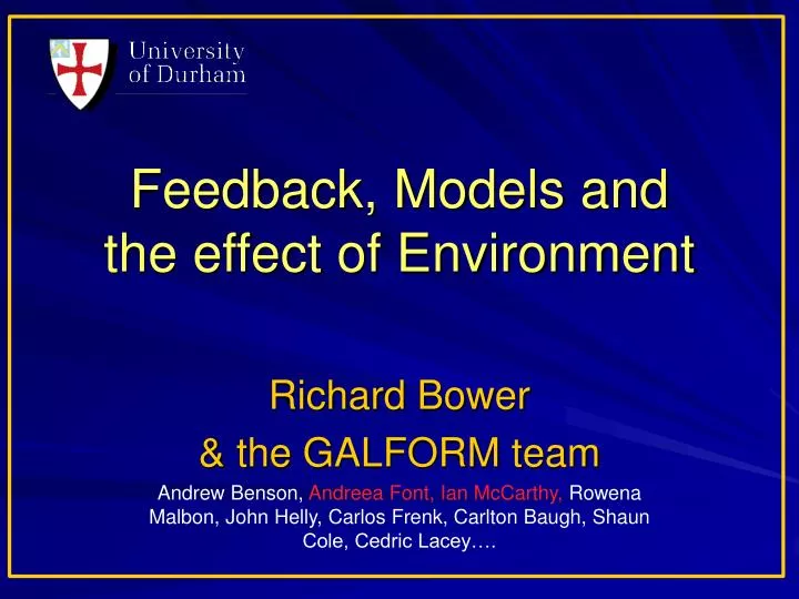 feedback models and the effect of environment