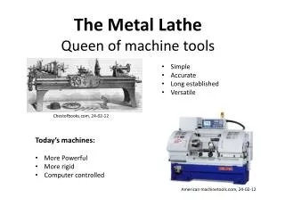 The Metal Lathe Queen of machine tools