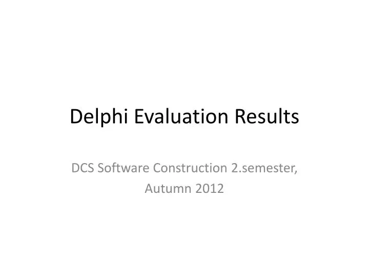 delphi evaluation results
