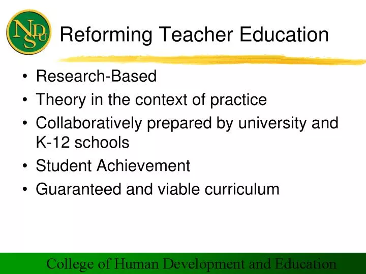 reforming teacher education