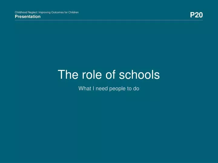 the role of schools