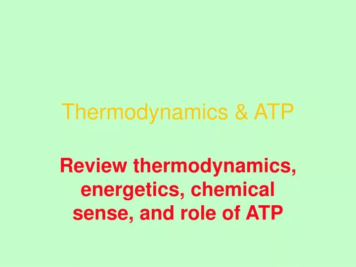 thermodynamics atp