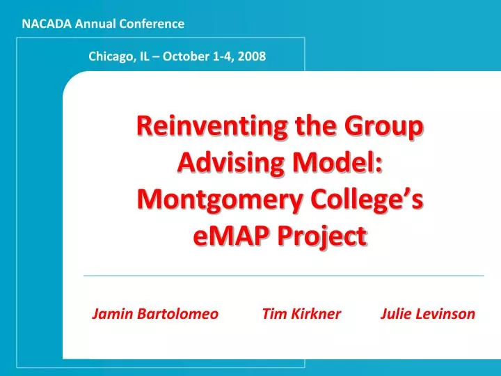 reinventing the group advising model montgomery college s emap project