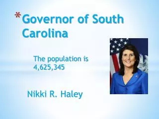 Governor of South Carolina