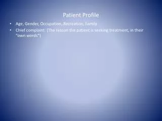 Patient Profile