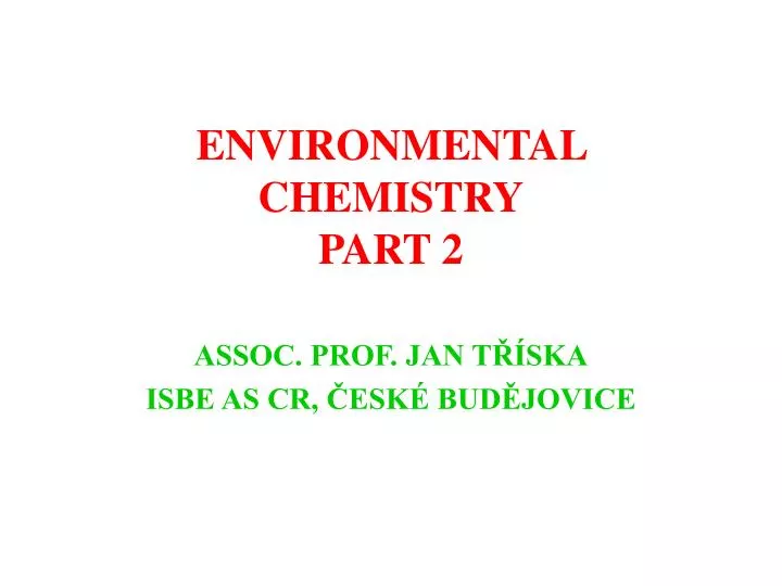 environmental chemistry part 2