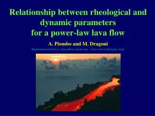 Relationship between rheological and dynamic parameters for a power-law lava flow