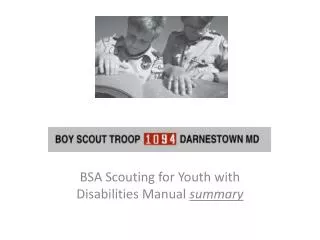 BSA Scouting for Youth with Disabilities Manual summary
