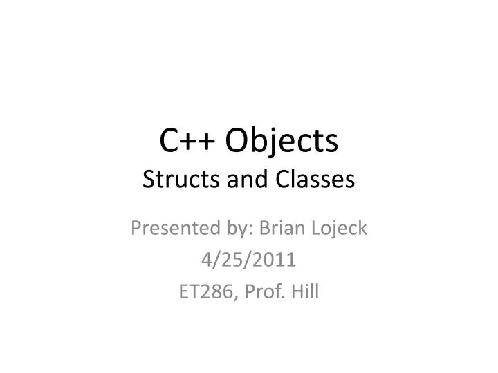 c objects s tructs and classes