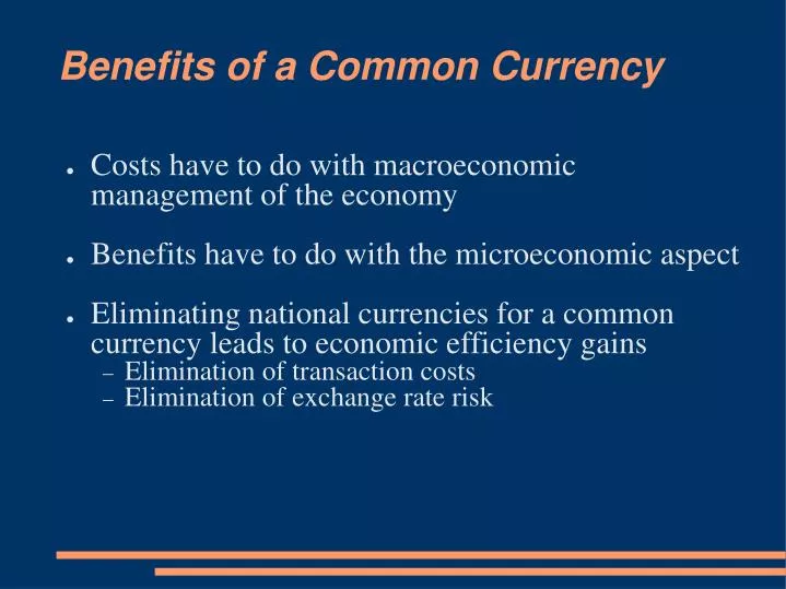 benefits of a common currency