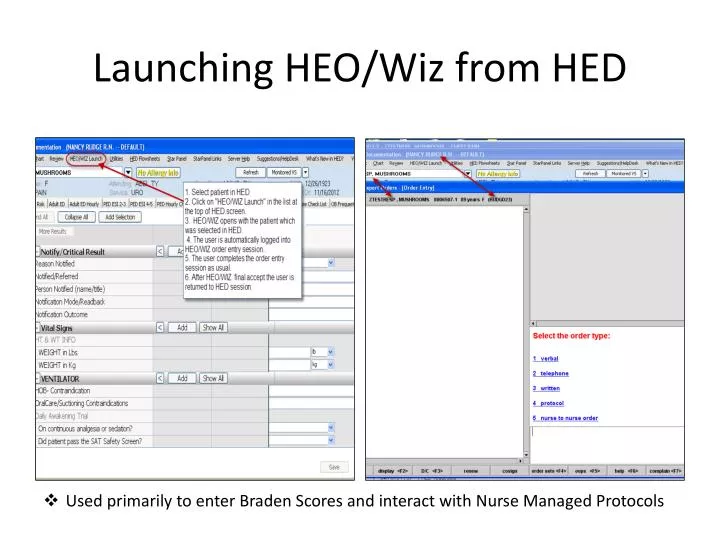 launching heo wiz from hed